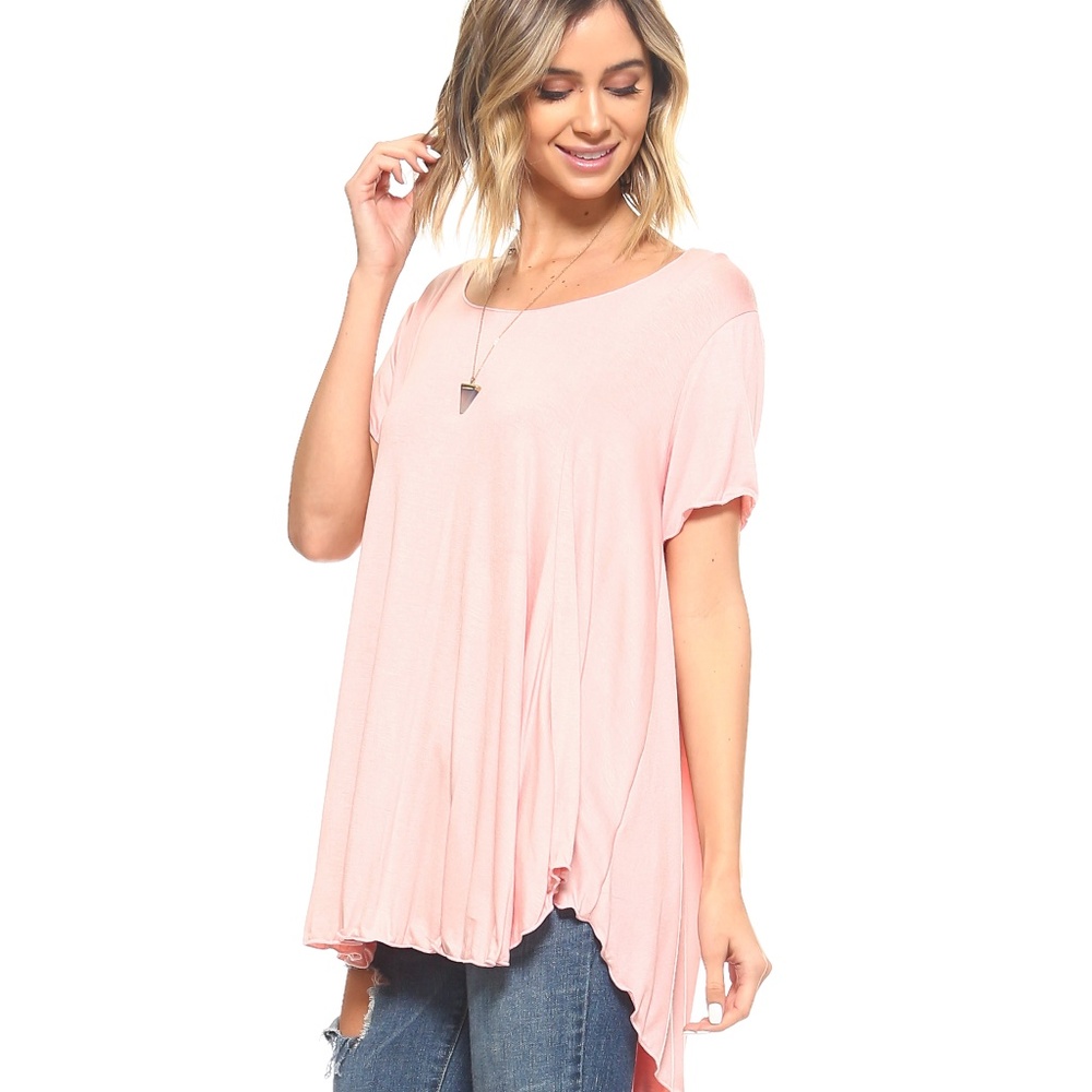 *Two Left!* New Blush Flowy Tunic S-3X - Picture 2 of 4